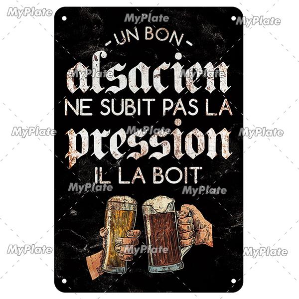 BU BAR Vin Beer Metal Sign Vintage Plaque Alcohol Tin Sign Plate Wall Decor For Bar Club Man Cave Art Jim Beer Poster Custom