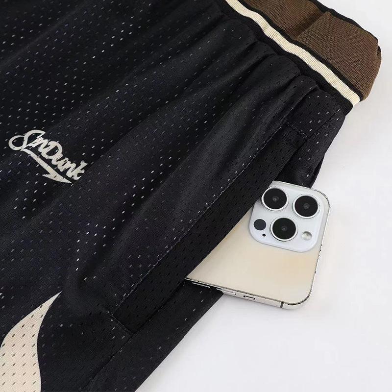 Unisex Sommer Retro Basketballshorts - Atmungsaktives Doppelschicht-Mesh, Knielang & Trendy