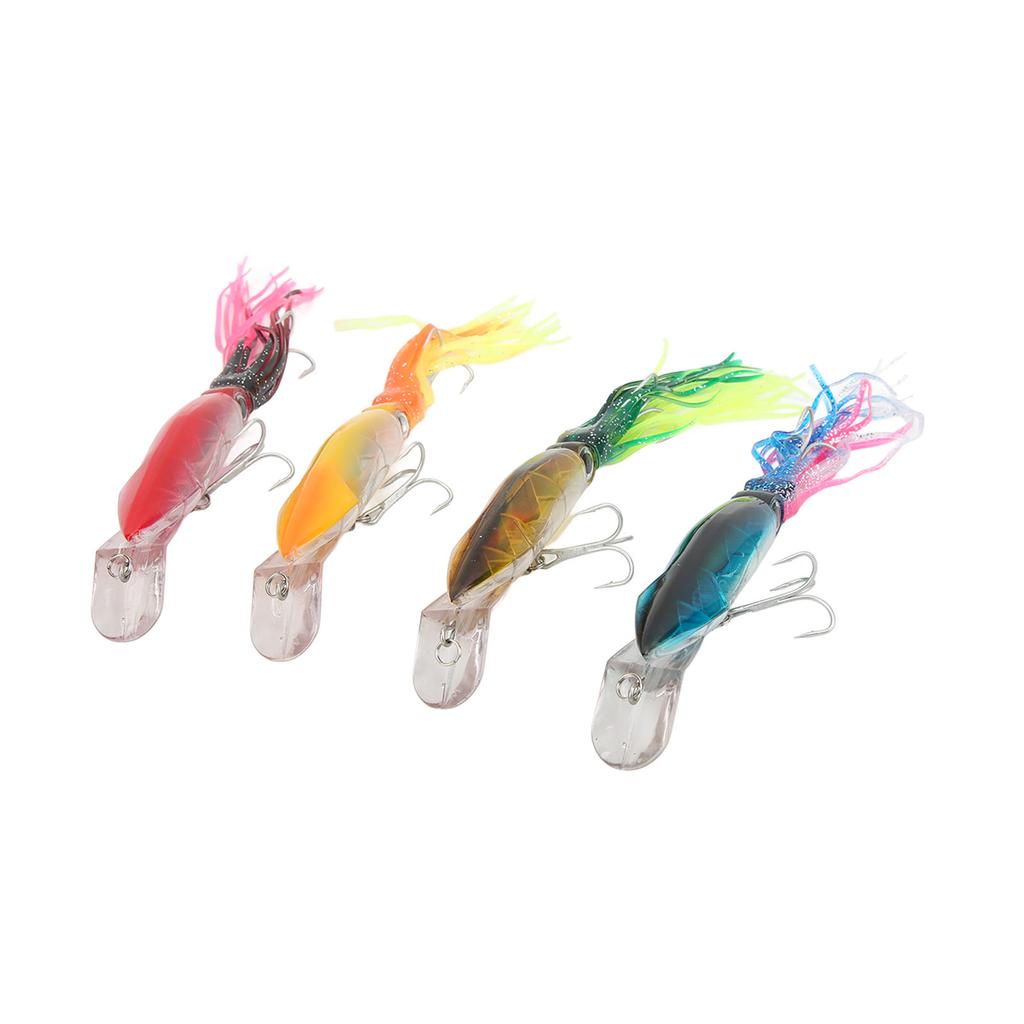 4Pcs 23cm Squid Fishing Lure Plastic Artificial Fishing Lure Bait for Outdoor Saltwater Freshwater