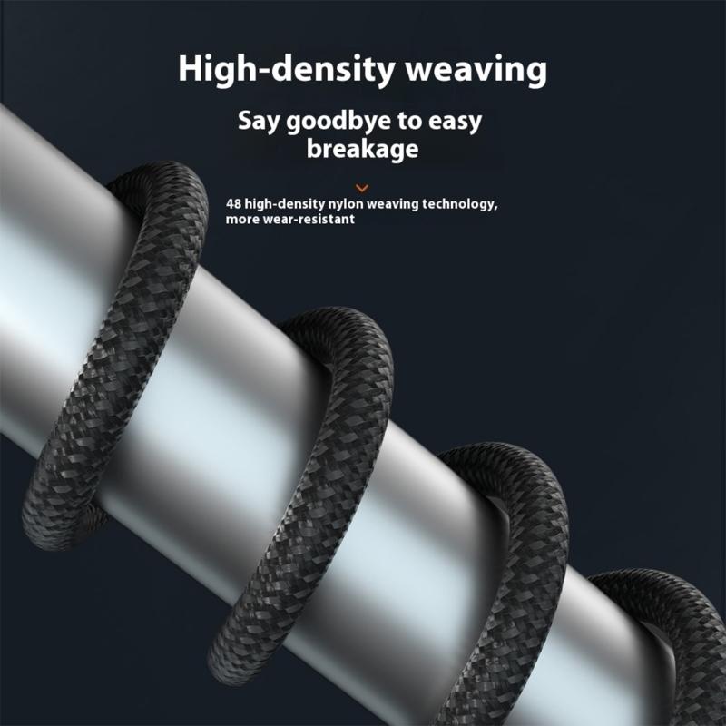 Braided USB C Charging Cable for Phone Tablet 1 Meter 100W 5A Fast Charge Real Time Power Monitor Type C To C Cord