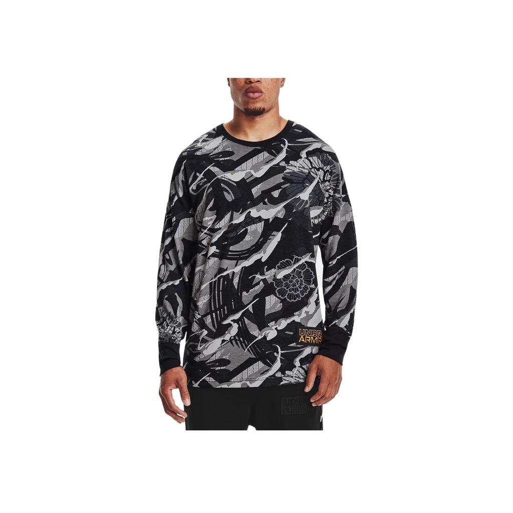 Under Armour Plant Print Training Sports Leisure T-Shirt Men Tops Black 1356874-001