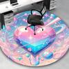 1pc Girly Galaxy Heart Round Carpet Office Chair Mat, Anime Design, Festival Gift, Universal for Home Decor, Living Room, Bedroom