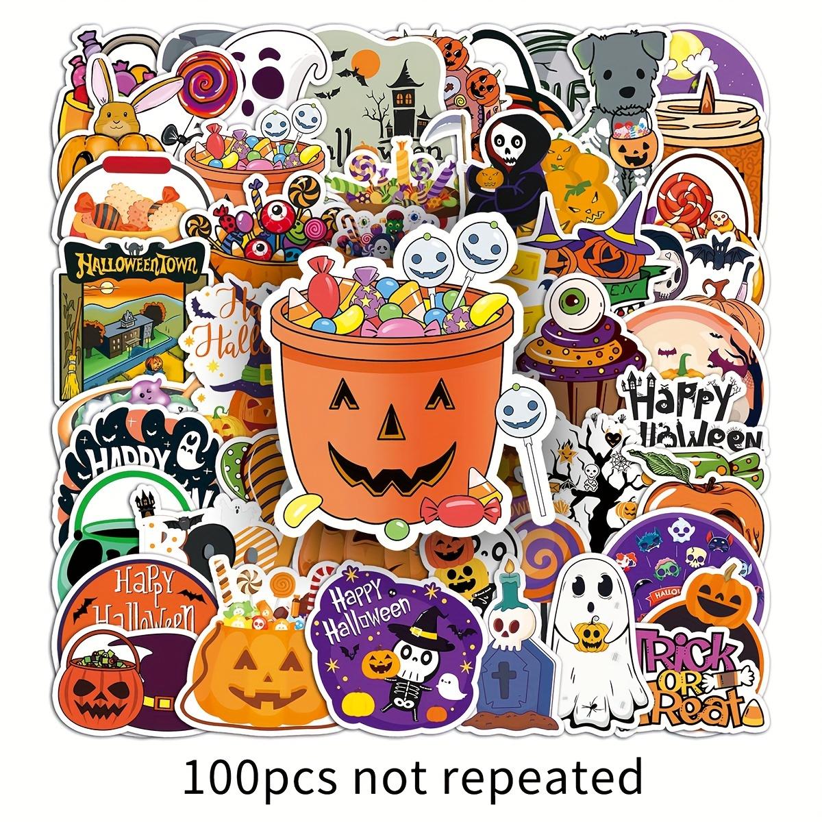 

50pcs Halloween Cartoon Graffiti Stickers Decals Suitcase Laptop Computer Water Cup Guitar Decoration DIY Kids Classics Toy As Picture