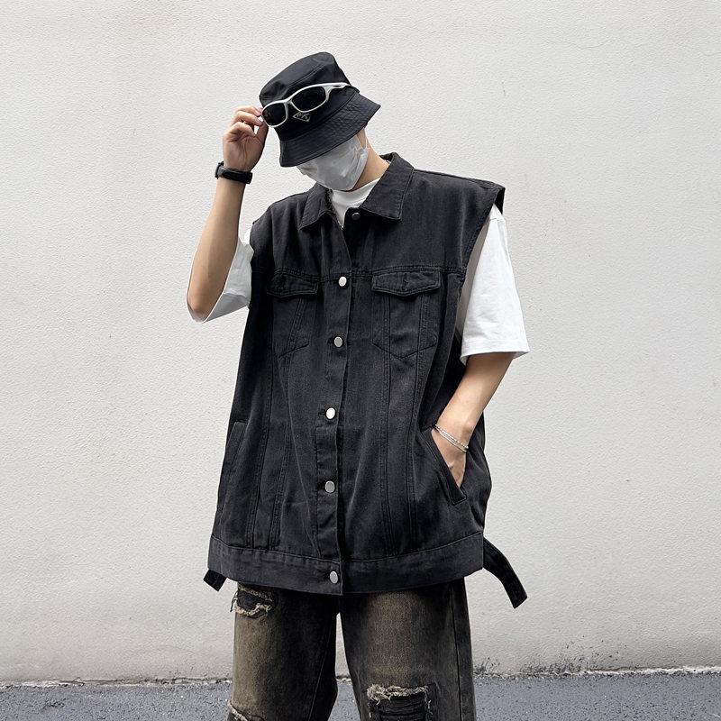 Men Loose Sleeveless Denim Vest Casual Workwear Outerwear