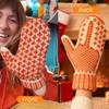 1pair Mittens Funny Middle Finger Gloves Winter Knit Warm Novelty Orange Knitting Pattern Gag Gift