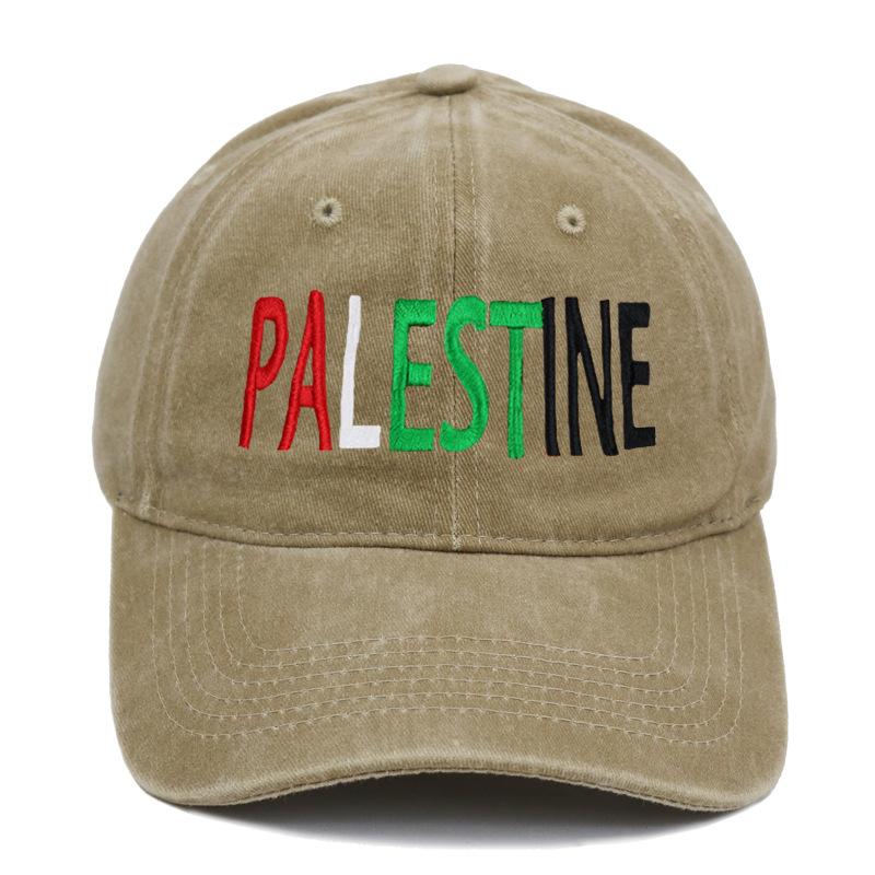 New Embroidered Palestine Vintage Washed Baseball Cap Outdoor Unisex Adjustable Snapback Trucker Hat Fashion for Women Dad Hats