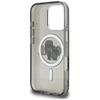 Karl Lagerfeld IML Glitter Karl & Choupette Sketch Logo MagSafe Case for iPhone 16 Pro Max Black