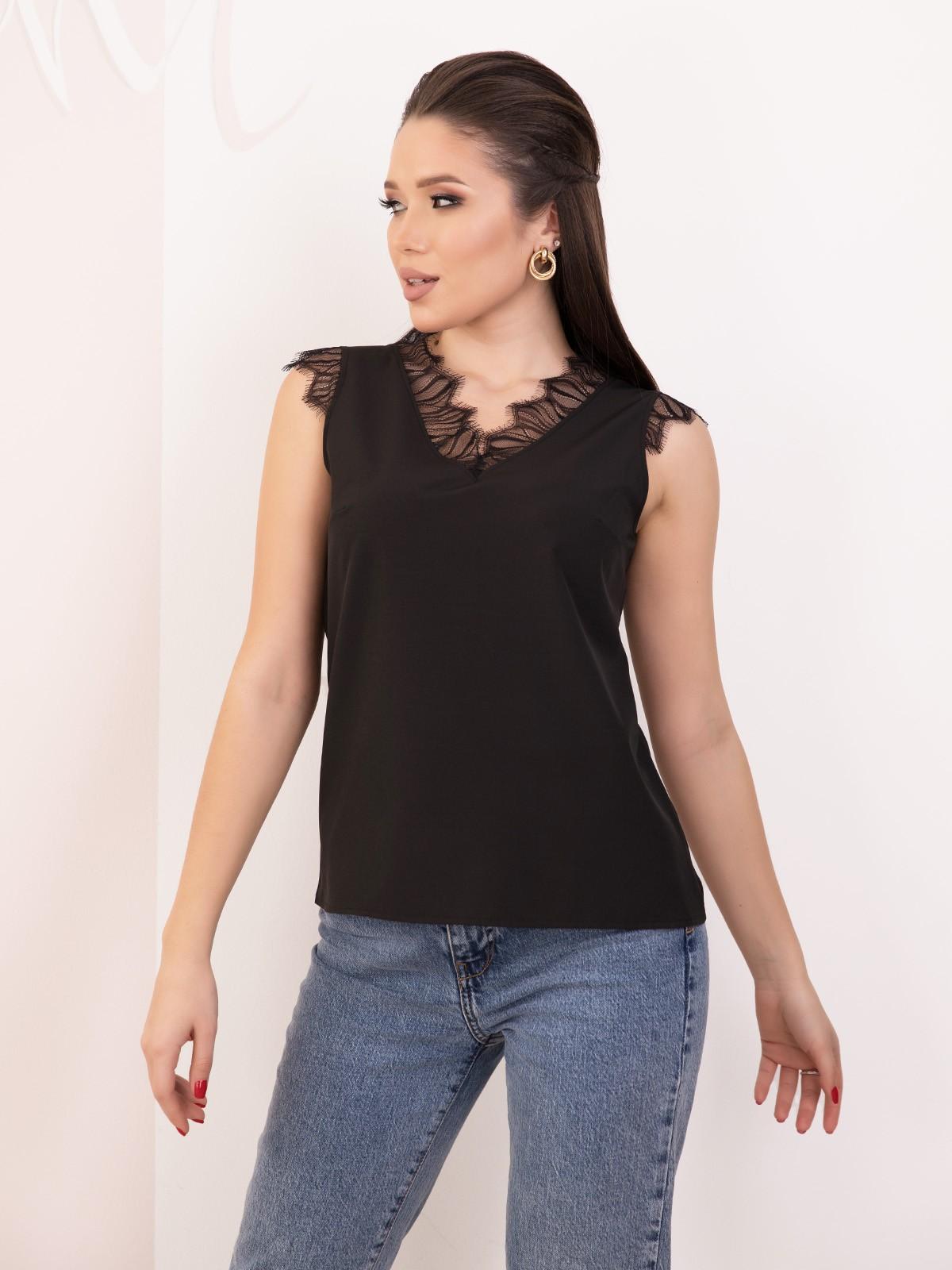 

Тонка блуза без рукавів з мереживом Issa Plus XL чорний