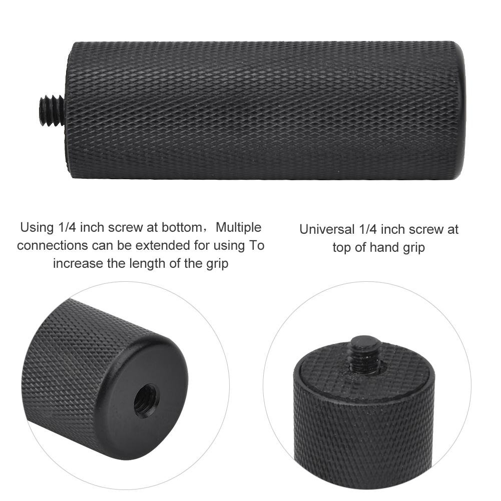 Black Aluminium Alloy Flash Light Hand Grip LED Lamp Handle with 1 4 Inch Screw Interface for DSLR Camera Camcorder