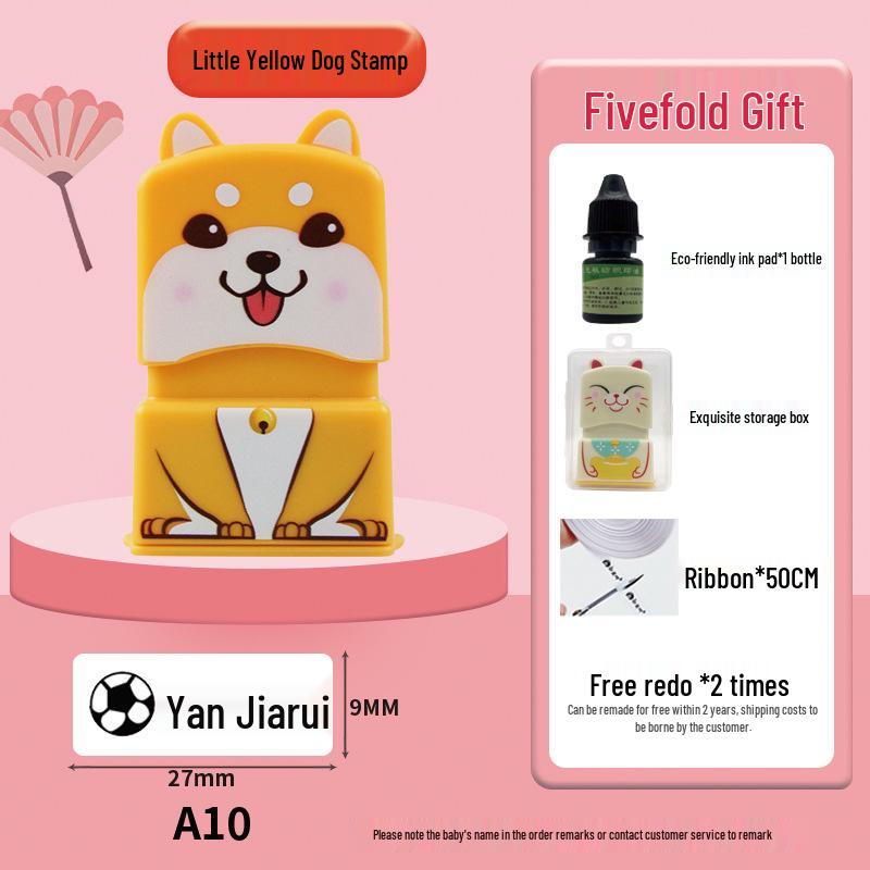 Custom Waterproof Name Stamp and Sticker Set for Children