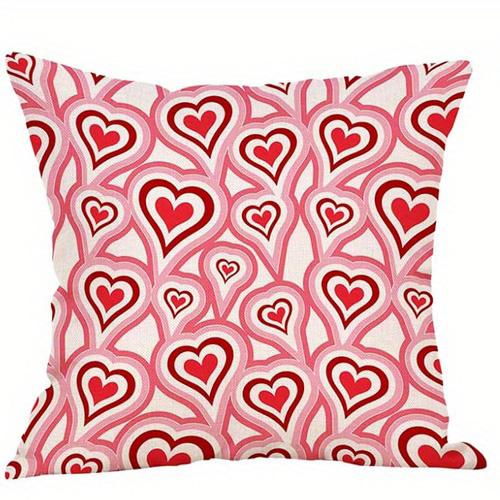 Home Decor Valentine's Day Love Heart Pattern Pillows Pattern Cushion Cover Suitable for Sofa Bedroom Car Pillow Cover