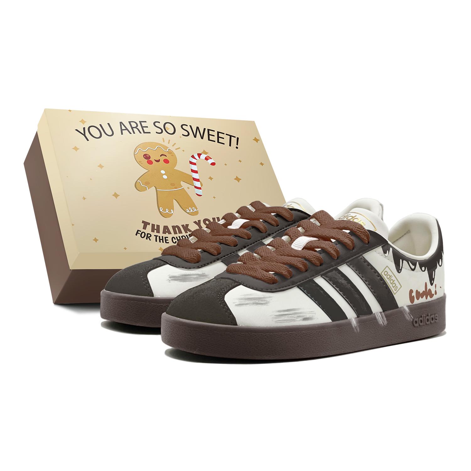 

Adidas VL COURT 2.0 Fall Stylish, Cocoa Chocolates German Army Trainers Unisex White Brown JI0497(TeamS2-S-BOX) 36