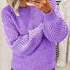 26 Spring Autumn Women's Cable Knit Loose Round Neck Pullover Sweater