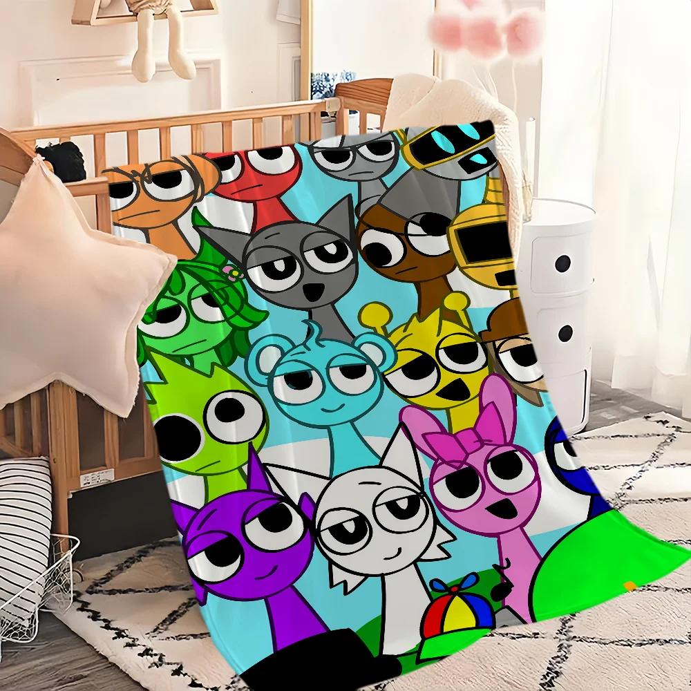 Cartoon S-Sprunki Blanket Soft And Comfortable Nap Blanket Suitable For Iiving Room Office Bedroom Warm Birthday Home Kid Gift