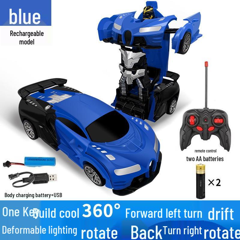 Mașină de curse RC Transformers reîncărcabilă: Jucărie cu telecomandă fără fir pentru copii