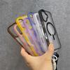 Luxury With Lanyard Soft Silicone For Magsafe Case for For Iphone 16 15 14 Plus 13 12 Pro Max Wireless Charge Magnetic Clear Cover