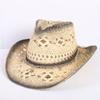 Popular European and American Classic Hollow Western Cowboy Hat Men's and Women's Fashion Vacation Breathable Sunshade Straw Hat
