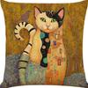 Kitten Gift Pillowcase Cute Pet Printed Linen Pillow Cushion Cover Bedside Living Room