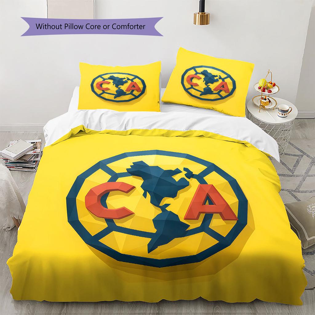 Club America Pattern Bedding,Quilt Set Quilt Cover Pillowcase Home Birthday Gift(1 * Duvet Cover + 2 * Pillowcase, Without Core)