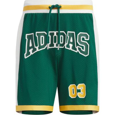 Alphanumeric Colorblock Drawstring Basketball Shorts Unisex Bottoms Forest-Green JD6399