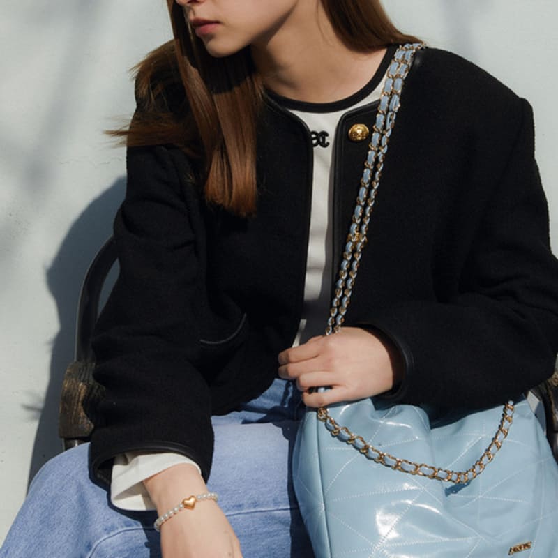 ANOETIC ANC VOLUME HEART PEARL BRACELET_GOLD