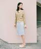 MANGO MANY PLEASE Jupe Aile Satin Dentelle_Bleu Clair