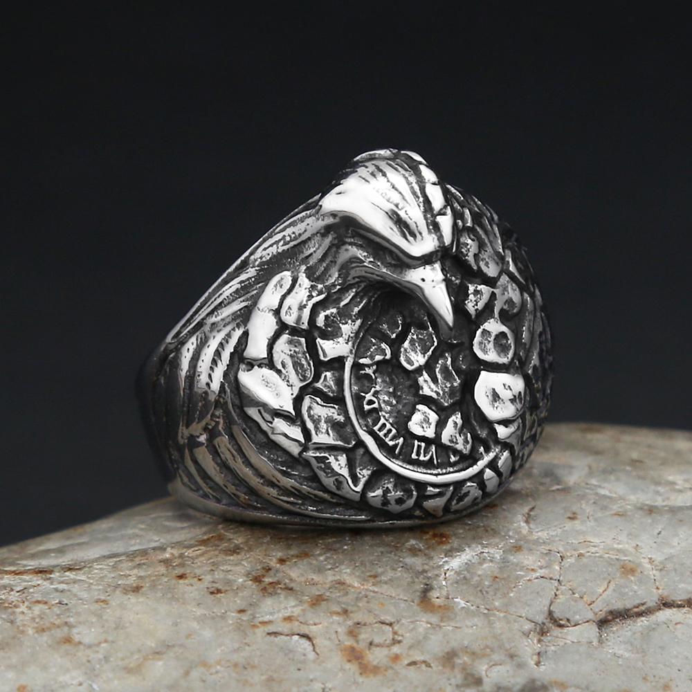 New Vintage 316L Stainless Steel Eagle Rings For Men Women Punk Biker Viking Animal Ring Unique Fashion Jewelry Gifts Wholesale
