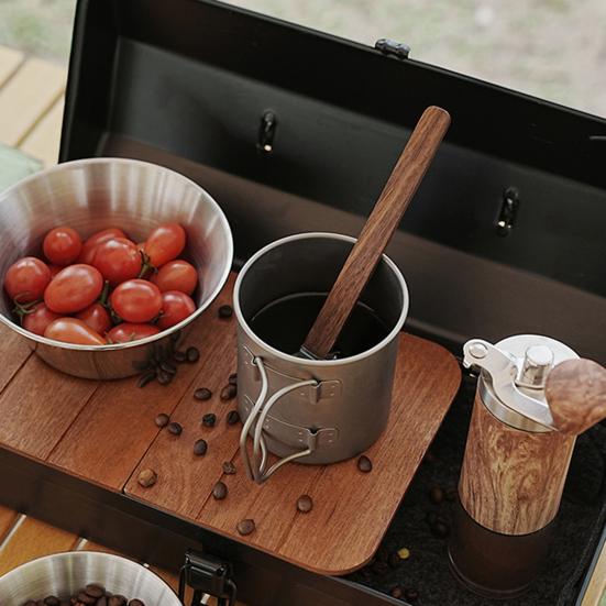 Outdoor Camping Coffee Stirrer Black Walnut Long Handle Pour-over Coffee Stirring Bar Portable Heavy Duty Wooden Mixer Stick Coffee Accessories