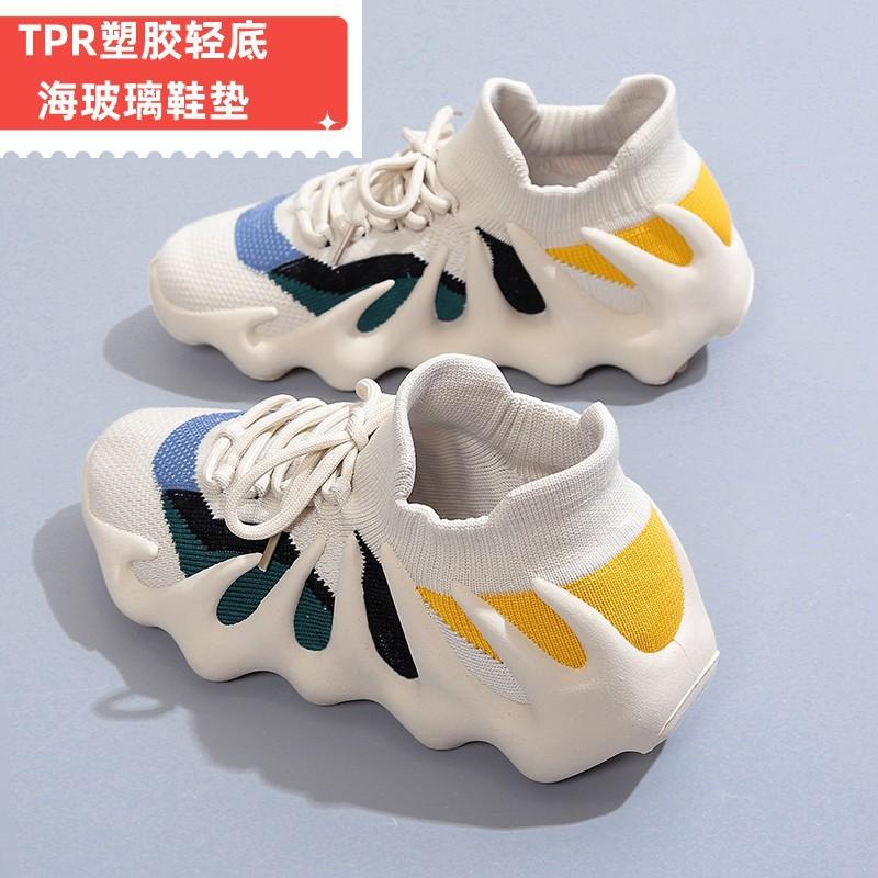 

Women s shoes 2025 spring new fly-woven breathable soft-soled sports casual socks shoes non-slip coconut shoes octopus shoes 35 бежевый
