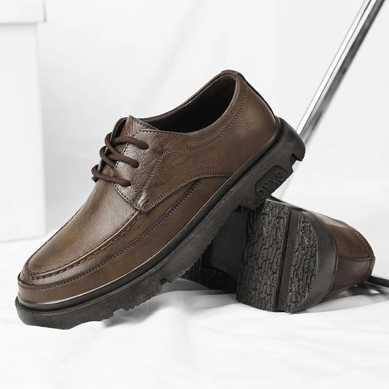 Fashion Genuine Leather Shoes For Man Leather Casual Shoes Fashion Business Oxford Shoes High Quality Designer Work Shoes