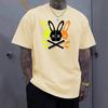 Men's Casual Round Neck T-shirt with Unique Rabbit Skull Pattern - the Perfect Choice for Summer