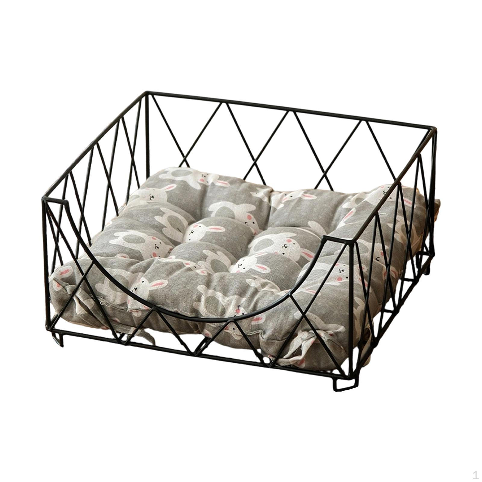 

Cat Basket, Comfortable Niche with Cushion, Stable Sleeping Mat for Indoor Cats, Bed Kittens And чёрный