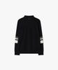 LIBERCLASSY [26Fw] Lmw51888 Black Sleeve Contrast Half Turtleneck Knit