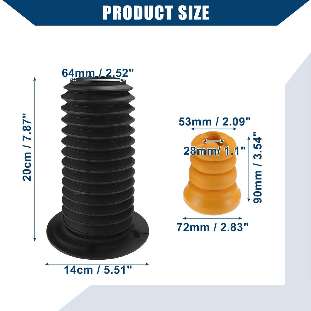 Hihaha No.31306791712 Front Jane Bumper Cushion Rubber with Dust Cover Stop Bush Anti-collision/BMW Yellow Black 1 Set