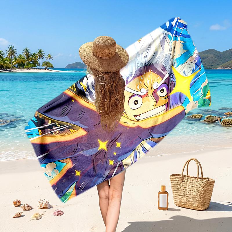 One Piece Printed Swim Towel, Portable Water Absorbent Towel for Beach Camping Daily Bathroom Use