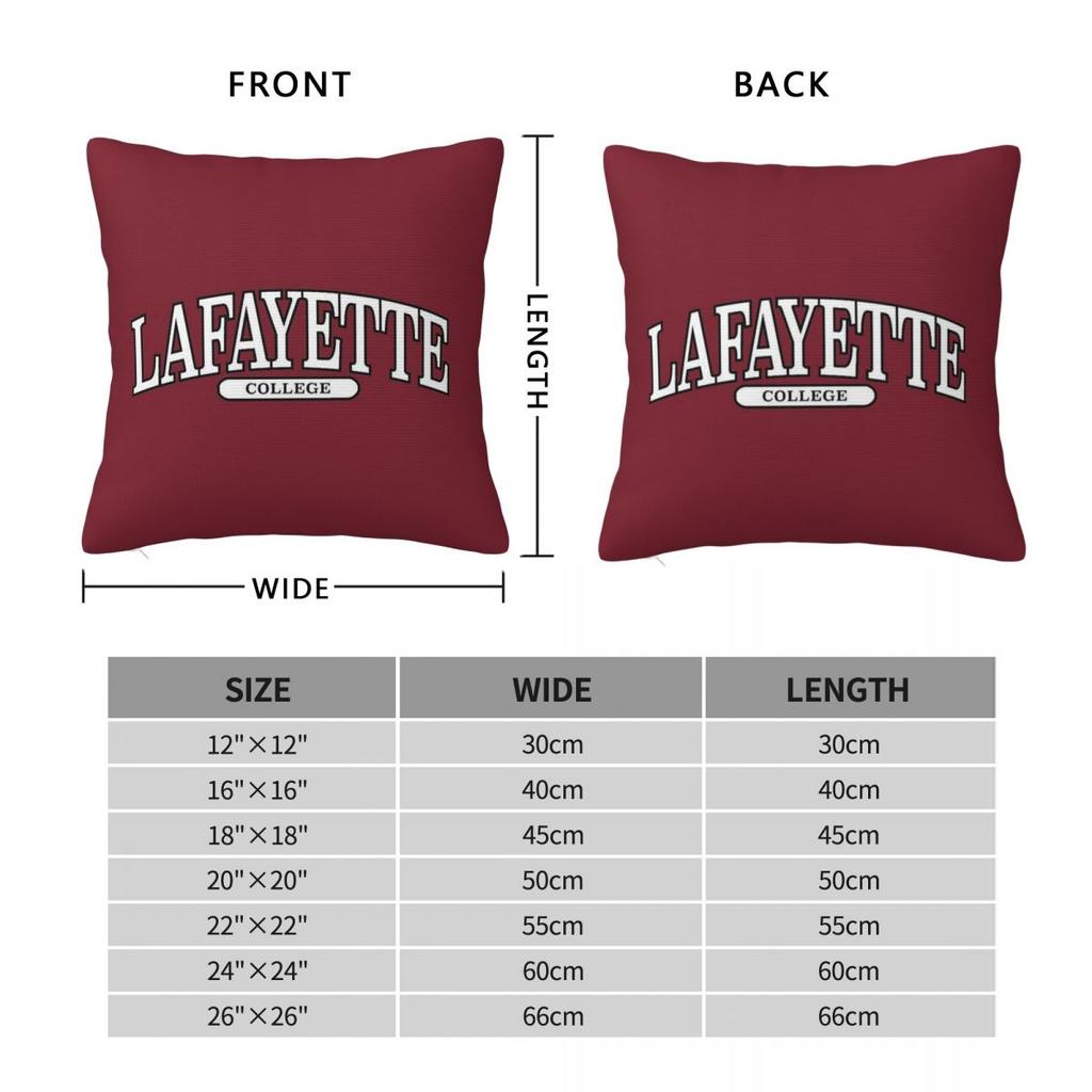 Lafayette College Serif Font Curved Square Pillowcase Polyester Linen Velvet Creative Zip Decor Sofa Cushion Case