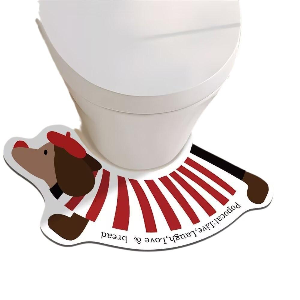 Dachshund Toilet U-Shaped Floor Mat Bathroom Strong Absorbent Non-Slip Foot Mat Diatom Mud Toilet Dirt-Resistant Non-Slip Mat