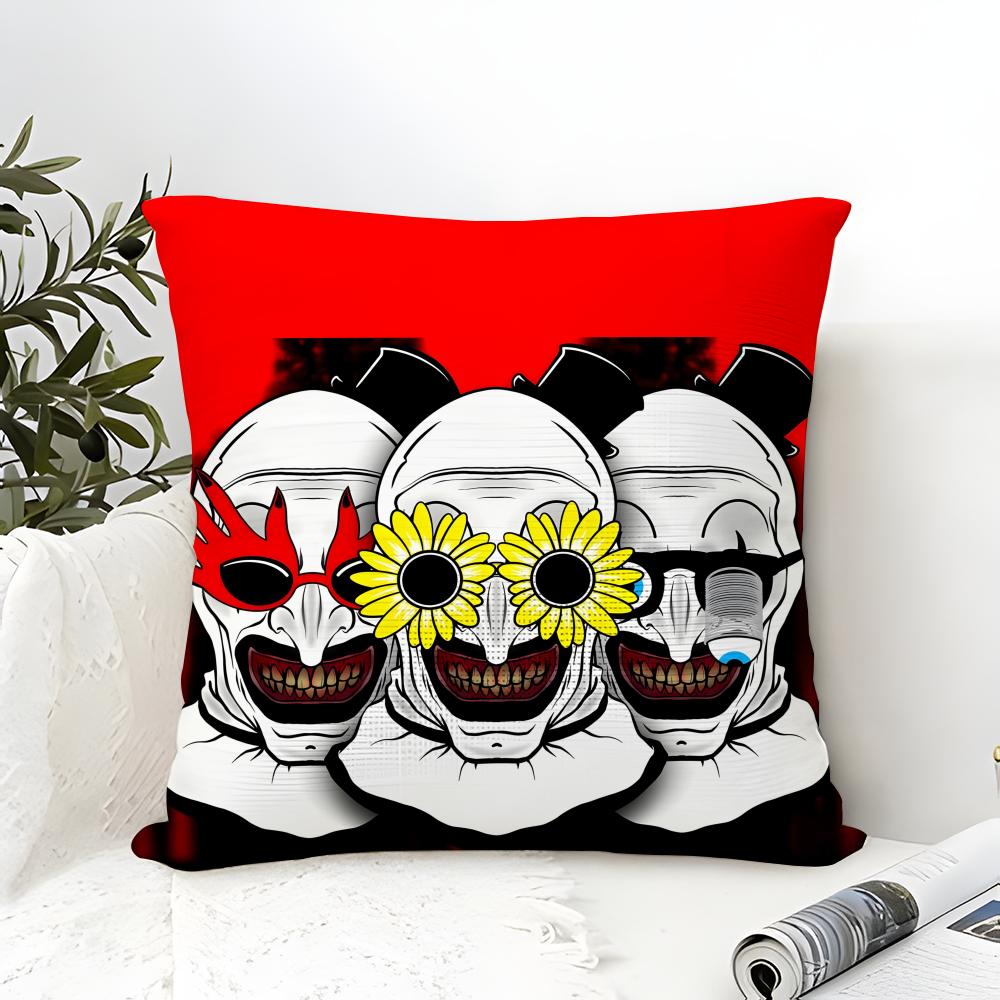 Pillow Case Cotton Linen Fabric Square Zipper Pillowcase Home Decorative Living Room Slasher Film T-Terrifier Horror Movies 3