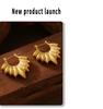 Leaf-Shaped 18K Gold Plated Titanium Steel Earrings