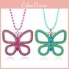 Diamond Decorated Sweet Butterfly Shaped Hollow Necklace Design