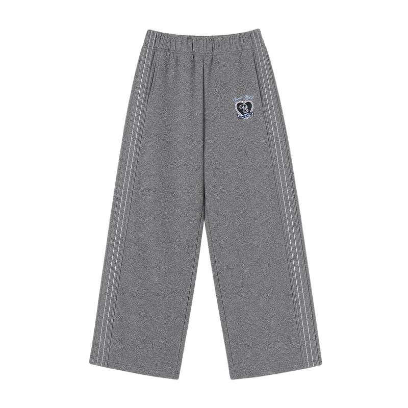 DEESHA Girls' Straight-Leg Pants with Heart Embroidery