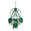Handwoven Cotton Rope Contrast Color Dreamcatchers with Leaves Tassels Wall Hanging Macrames Tapestrys for Home Decors
