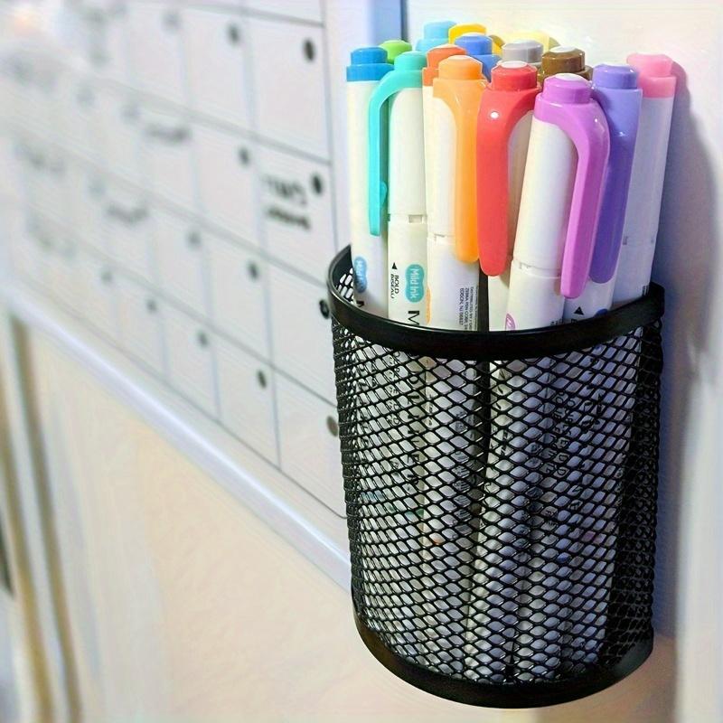 1pc Fridge Magnet Iron Storage Basket - Semi-Circular Pen Holder & Home Office Storage Box, Handcrafted, Storage Box