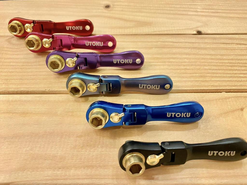 UTOKU Flexible Head Ratchet Drive Bit Steel Ratchet Titanium Plated Wrench; 1/4 & Driver, 72-Tooth Reversible; CR-V Quarter-Inch Wrench;