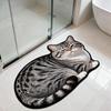 Tappetino da Bagno in Diatomea a Forma di Gatto Carino 3D Super Assorbente Antiscivolo Asciugatura Rapida Zerbino per Bagno per Amanti dei Gatti Decorazione per la Casa Regalo