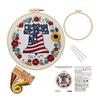 July 4th Embroidery Kit DIY Embroidery Craft Set with Hoop Threads Hand Embroidery Kit for Beginners Adults