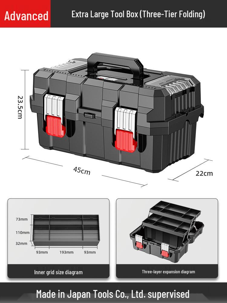 Three-Layer Folding Handheld Toolbox for Electricians