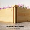 Raised Garden Bed Wood, Planting Bed with Partition, Open Bottom, Cold Frame Garden Bed, 235 x 66 x 26 cm, Natural Wood
