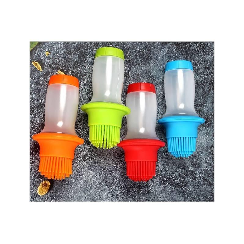 Press Grill Portable Oil Bottle Brush Storage Cover Kitchen Barbecue Gadget