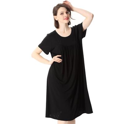Summer Casual Women Nightgown Sleepwear Nightdress Nightwear Soft Cotton Intimate Lingerie Modal Mid Length Home Dress